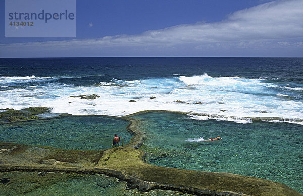 Natürlicher Swimming pool  La Maceta  El Golfo  El Hierro  Kanarische Inseln  Spanien Natürliches Schwimmbad