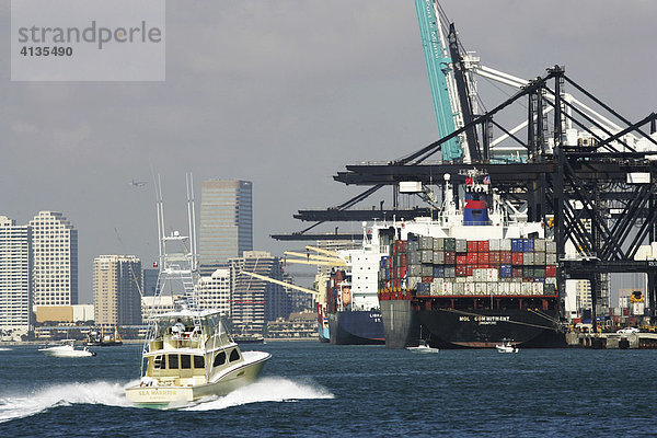 Container Terminal  Seehafen von Miami  Florida  USA