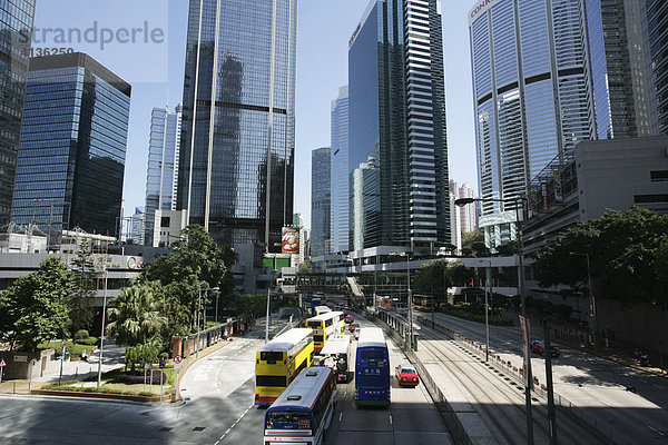 Innenstadtverkehr  Queensway  Hongkong  China