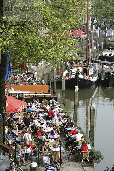 Biergarten am Oude Haven  Rotterdam  Niederlande