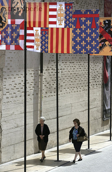 ESP  Spanien  Valencia: Altstadt  Flaggen Banner am Museum Almudin