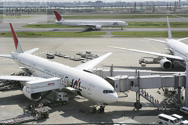 Flughafen Haneda  Flugzeuge der JAL  Japan Airlines  am Terminal 1  Tokio  Japan  Asien