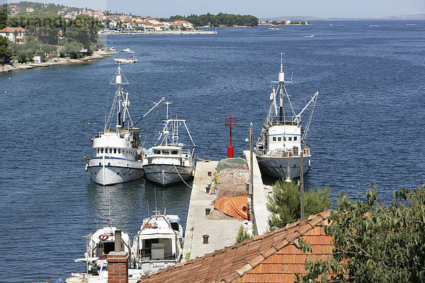 Sardinenfänger Jastreb  Heimathafen in Kali auf der Insel Ugljan  Fangfahrt in der kroatischen Adria vor der Insel Pag  Kroatien