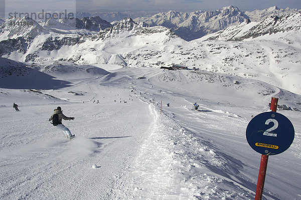 Skipiste im Skigebiet Mölltalgletscher  Kärnten  Österreich