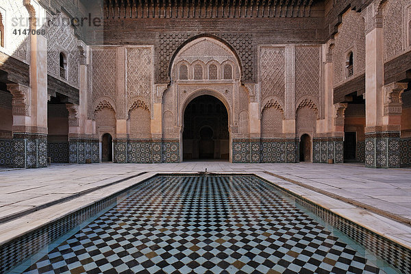 Madrasa Ali-Ben-Youssef  historische theologische Hochschule  Medina  Marrakesch  Marokko  Afrika