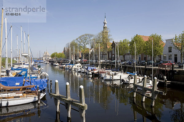 Historisches Städtchen Veere  Yachthafen  Halbinsel Walcheren  Zeeland  Niederlande