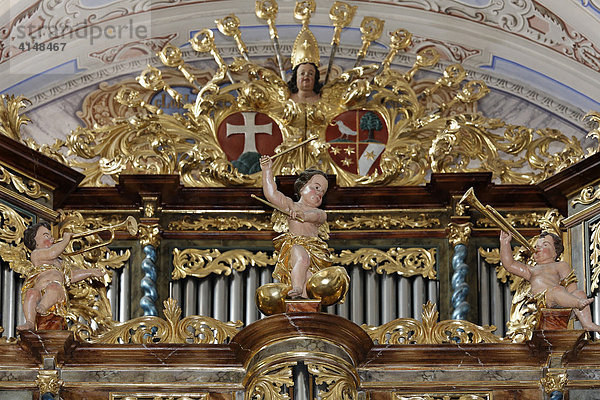 Stift Göttweig  Stiftskirche  Barocke Orgel  musizierende Engel  Niederösterreich  Österreich