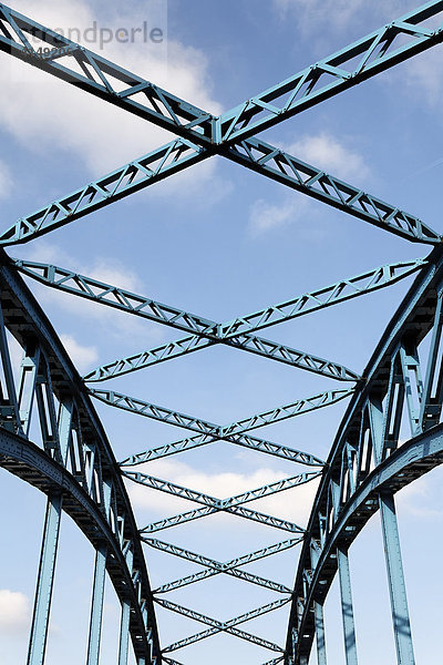 Historische Bogenbrücke  Stahlkonstruktion  Ruhrorter Eisenbahnhafen  Duisburg  NRW  Deutschland