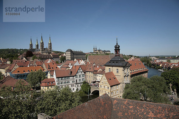 Blick auf die Bamberger Altstadt vom Geyerswörthturm  Bamberg  Oberfranken  Bayern  Deutschland