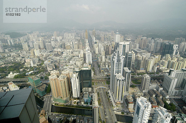 Blick vom Diwang-Gebäude  Shun Hing Platz  Shenzhen  China