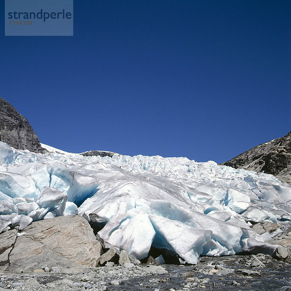 Gletscherzunge Nigardsbreen  Jostedalbreen Gletscher  Sogn og Fjordane  West-Norwegen