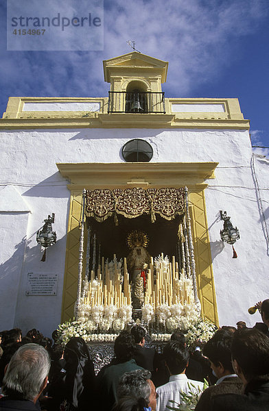 Kirche San Telmo  Prozession  Semana Santa  Karwoche  Jerez de la Frontera  Provinz Cádiz  Andalusien  Spanien