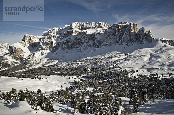 Sellagruppe im Winter  Südtirol  Dolomiten  Italien