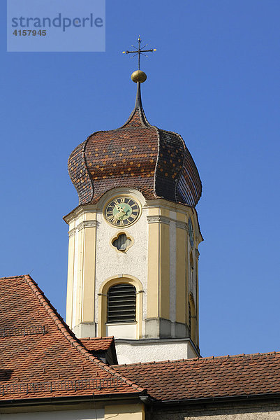 Sigmaringen - Zwiebelturm der Kiche St. Johannes - Baden-Württemberg  Deutschland  Europa.