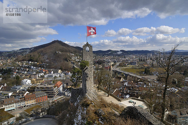 Baden - Die Festungsruine Stein - Kanton Aargau  Schweiz  Europa