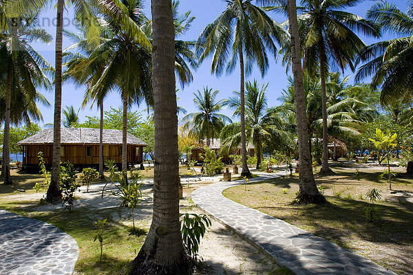 Gangga Island  Bungalows  Insel mit einem Hotel im Norden von Sulawesi  Indonesien.