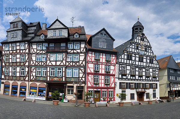 Rathaus  erbaut 1559  Fachwerkhäuser  Butzbach  Hessen  Deutschland  Europa