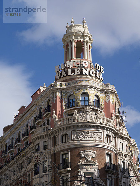 Das Gebäude der Banco de Valencia in Valencia  Spanien