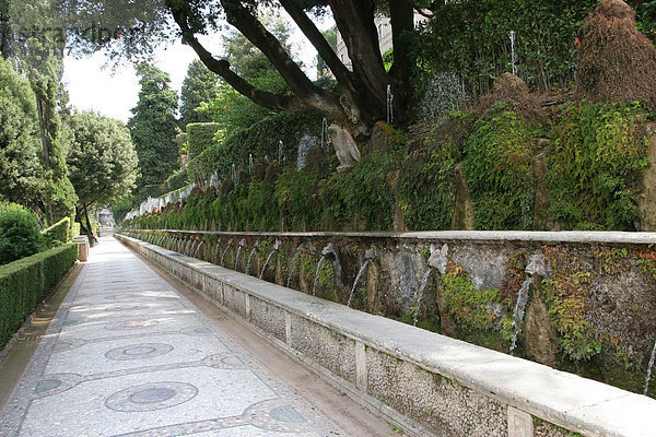 Wasserspiele  Viale der hundert Brunnen  Villa d'Este  Latium  Italien