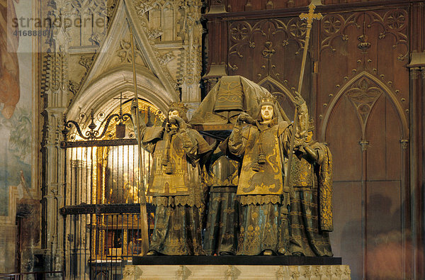 Sevilla Kathedrale Grabdenkmal Kolumbus Andalusien Spanien