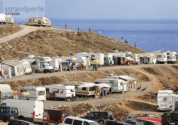 Campingplatz an Playa de Carpinteras bei Arguineguin  Gran Canaria  Kanaren  Spanien