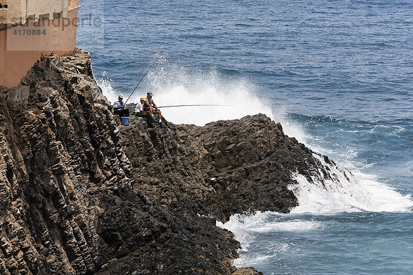 Angler in El Roque  El Pagador  Gran Canaria  Kanaren  Spanien
