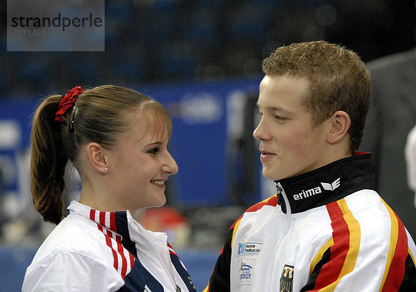 Fabian HAMBÜCHEN GER flirtet mit Jana BIEGER USA während des Turnweltcup in Stuttgart 2006