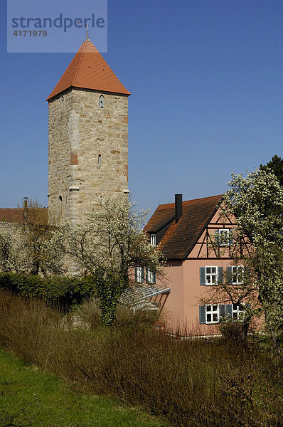 Hagelturm in Dinkelsbühl  Mittelfranken  Bayern Deutschland