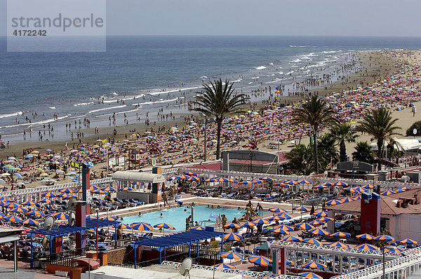 Strand von Playa del Ingles  Gran Canaria  Kanarische Inseln  Spanien