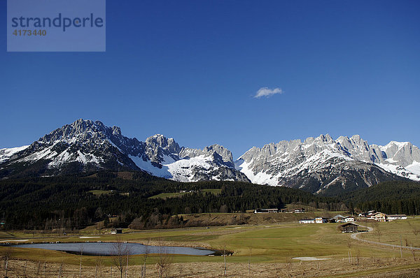 Panorama Wilder Kaiser bei Going  Tirol  Österreich  Europa