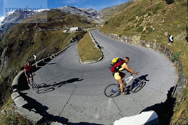 Radfahrer  Stilfser Joch  Transalp  Südtirol  Italien