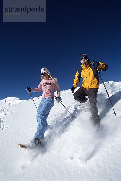 Schneeschuhwandern  Weisshorn  Arosa  Graubünden  Schweiz