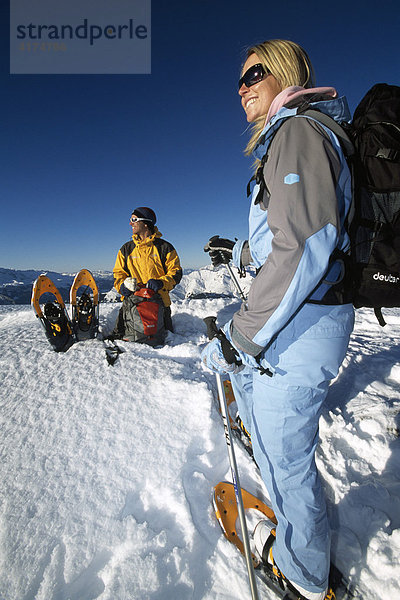 Schneeschuhwandern  Weisshorn  Arosa  Graubünden  Schweiz