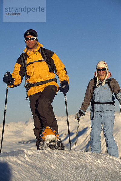 Schneeschuhwandern  Weisshorn  Arosa  Graubünden  Schweiz