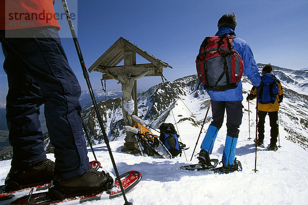 Schneeschuhwandern  Sexten  Pustertal  Südtirol  Italien