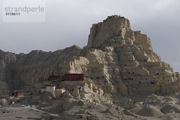 Festung und ehemaliger Herschaftssitz Tsaparang  Königreich Guge  Westtibet  Provinz Ngari  Tibet (China)