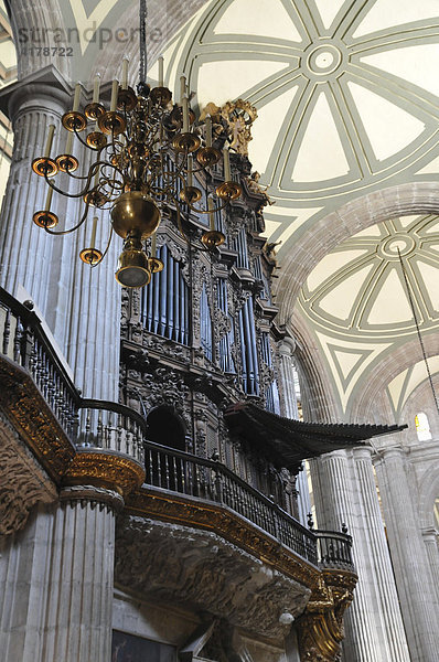 Orgel  Innenaufnahme  Catedral  Zocalo  Mexiko-City  Mexiko  Nordamerika