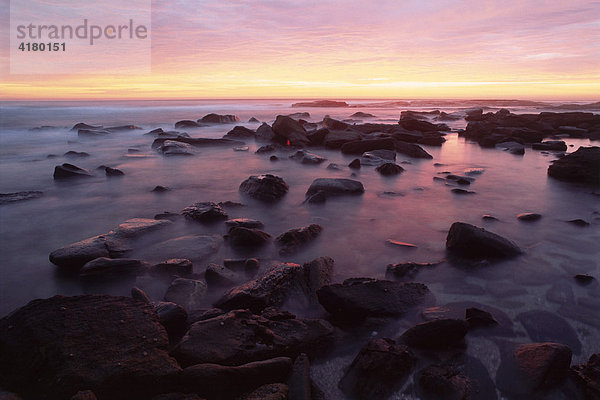 Küste bei Sonnenaufgang im Bundjalung Nationalpark  New South Wales  Australien