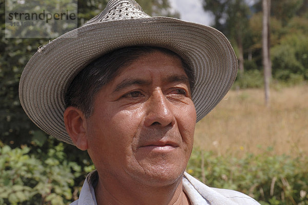 Porträt chilenischer Bauer mit Hut Chile
