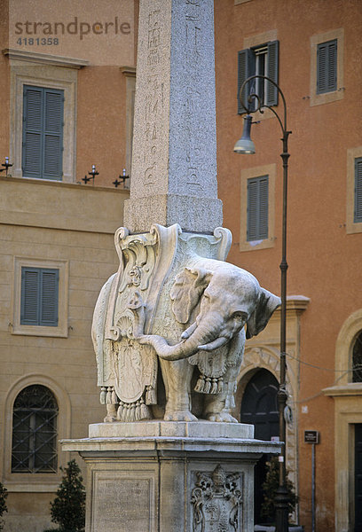 Berninis Elefant  Piazza della Minerva  Rom  Latium  Italien