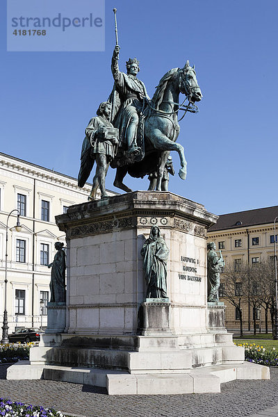 Reiterdenkmal Ludwig I. am Odeonsplatz in München  Oberbayern  Bayern  Deutschland