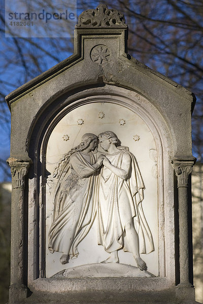 Grabrelief  Alter Südfriedhof München  Bayern  Deutschland