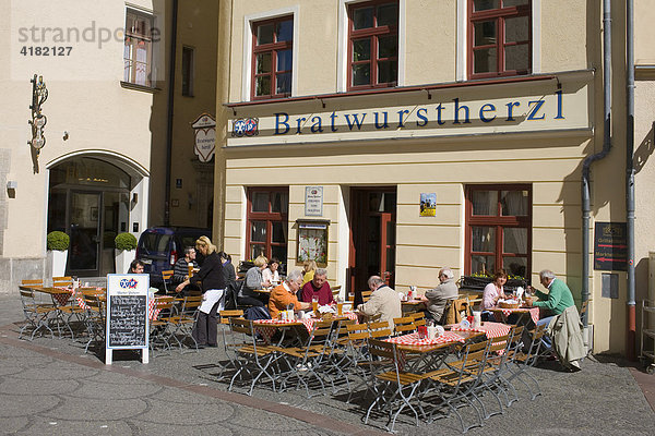 Restaurant Bratwurstherzl am Viktualienmarkt in München  Bayern  Deutschland