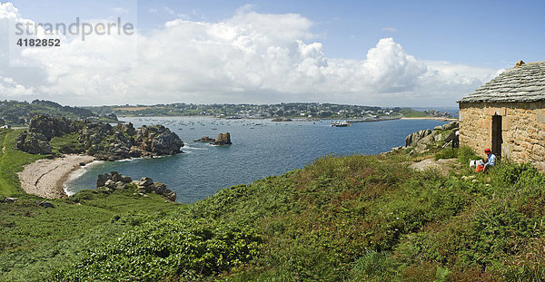 Blick vom Pointe de Primel  Bretagne  Frankreich