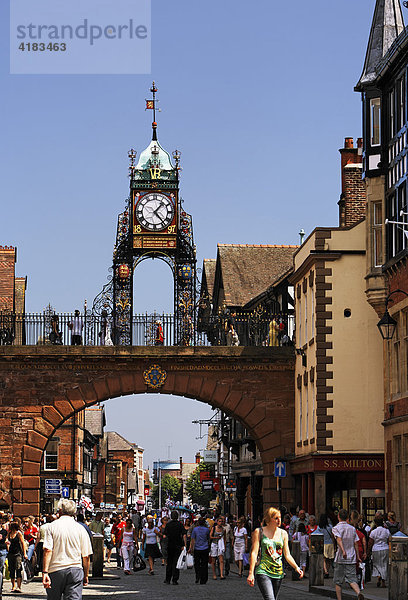 Eastgate Clock  Chester  Cheshire  Großbritannien