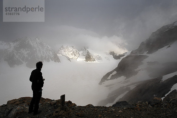 Barre des Ecrins 4.102 m  Glacier Blanc  Provence-Alpes-Cote de Azur  Hautes-Alpes  Frankreich