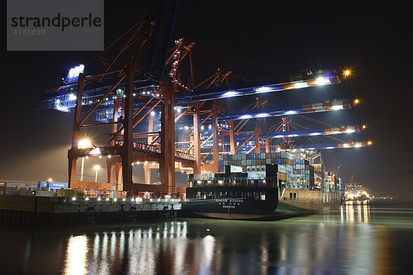 Containerschiff  Burchardkai  Hamburg  Deutschland