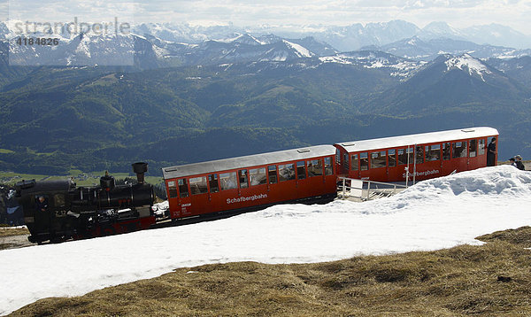 Schafbergbahn  Zahnradbahn auf Schafberg  Salzburg  Österreich  Europa