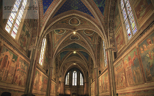 Basilika San Francesco  Hauptschiff der Oberkirche  Assisi  Umbrien  Italien