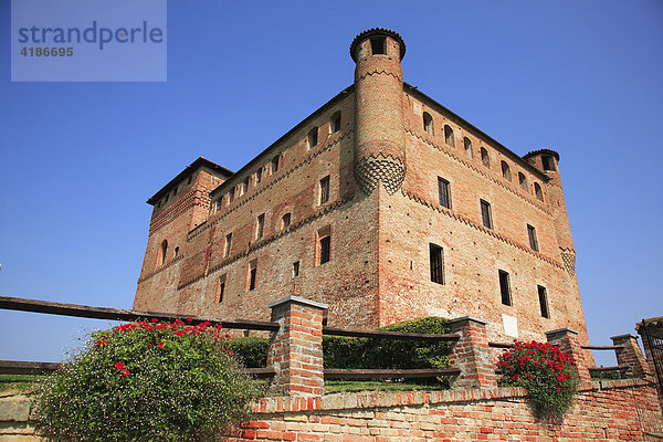 Burg Castello Cavour im Ort Grinzane Cavour  Barologebiet  Piemont  Italien